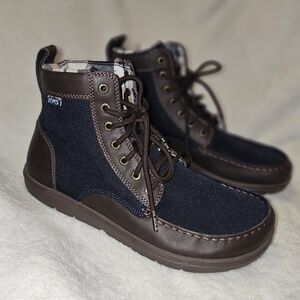 NWOT LEMS BOULDER BOOT NAVY UNISEX SZ M 10  L 11.5 BAREFOOT ZERO GROUND